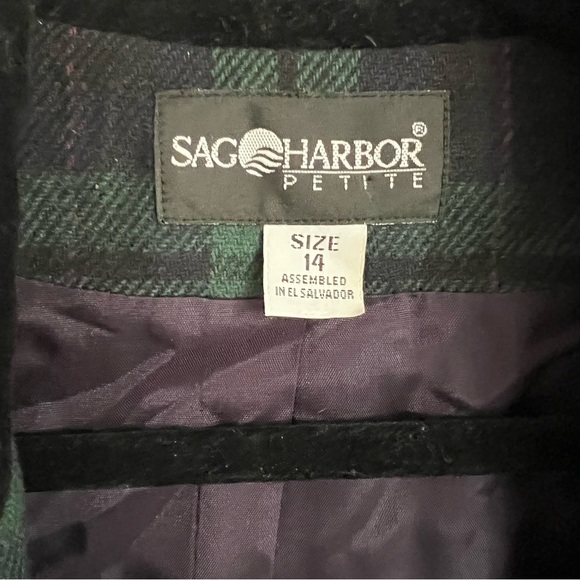 Vintage green plaid wool blend blazer - Picture 5 of 6